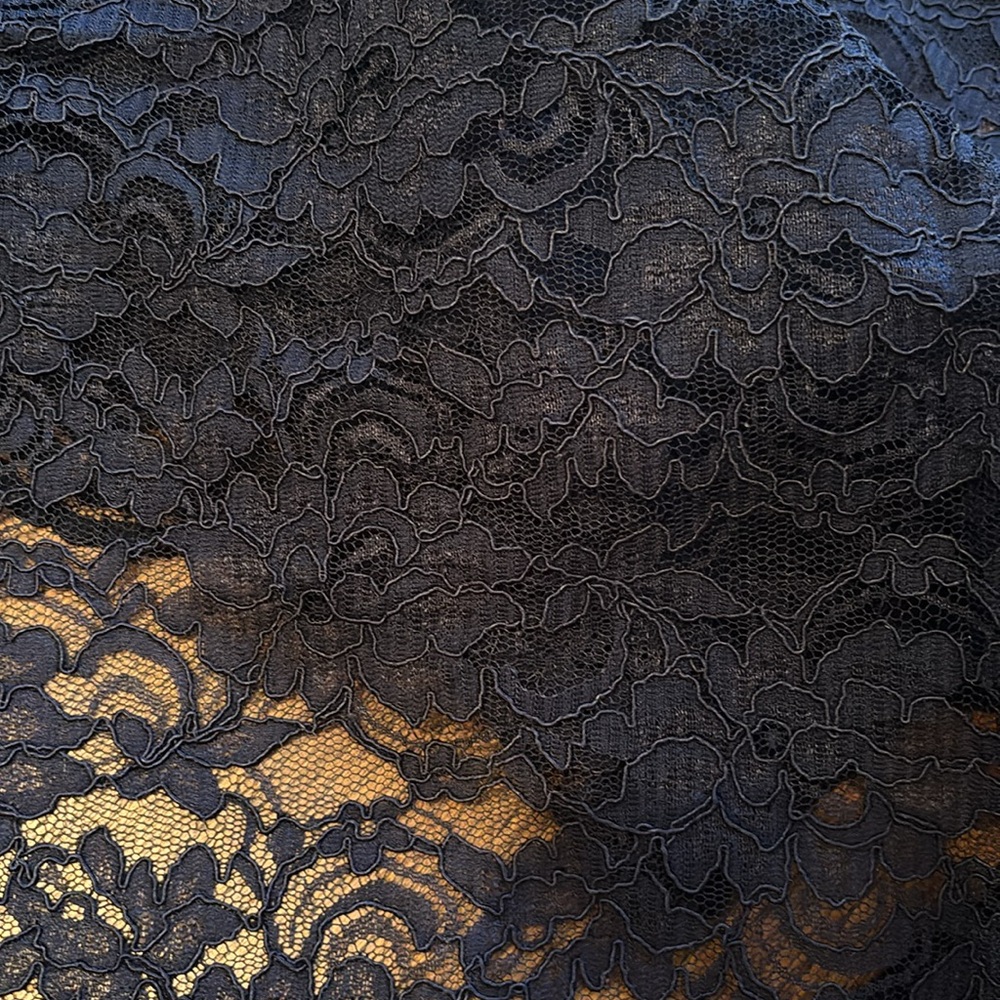 👗ELEGANT NAVY RE-EMBROIDERED CORDED LACE FABRIC